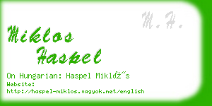 miklos haspel business card